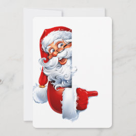 Spähender Weihnachtsmann – Festliche Weihnachtsgra Einladung
