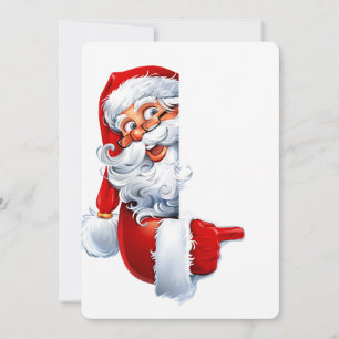 Spähender Weihnachtsmann – Festliche Weihnachtsgra Einladung