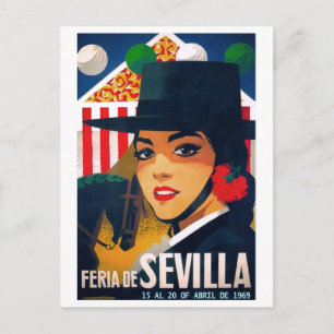 Spain 1969 Seville April Fair Poster Postkarte