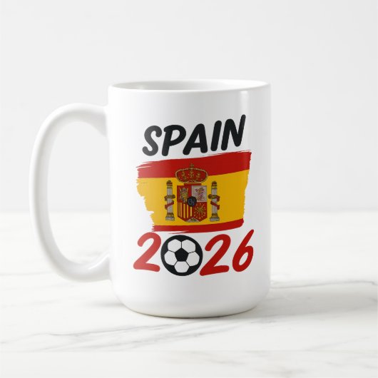 Spain 2026 Soccer Fan Design with Flag Colors Kaffeetasse (Links)