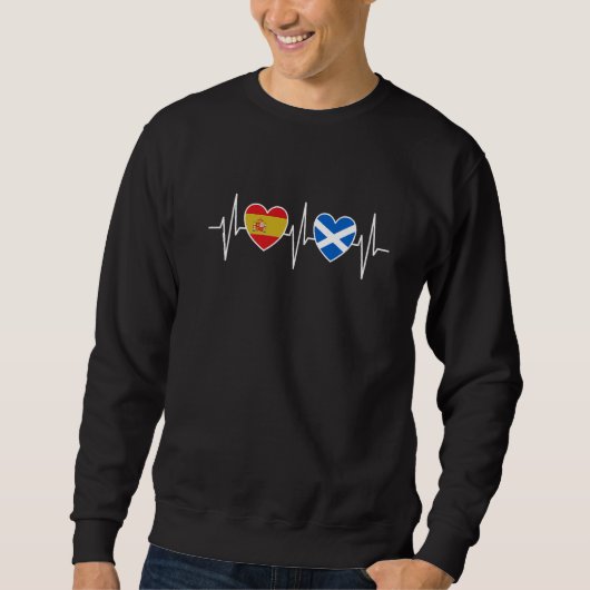 Spain And Scotland Scottish Flag Flags Premium Sweatshirt (Vorderseite)