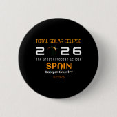 Spain Basque Country Total Solar Eclipse August Button (Vorderseite)