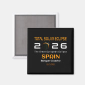 Spain Basque Country Total Solar Eclipse August Magnet (Vorderseite/Rückseite)