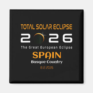 Spain Basque Country Total Solar Eclipse August Magnet