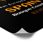 Spain Basque Country Total Solar Eclipse August Poster (Ecke)