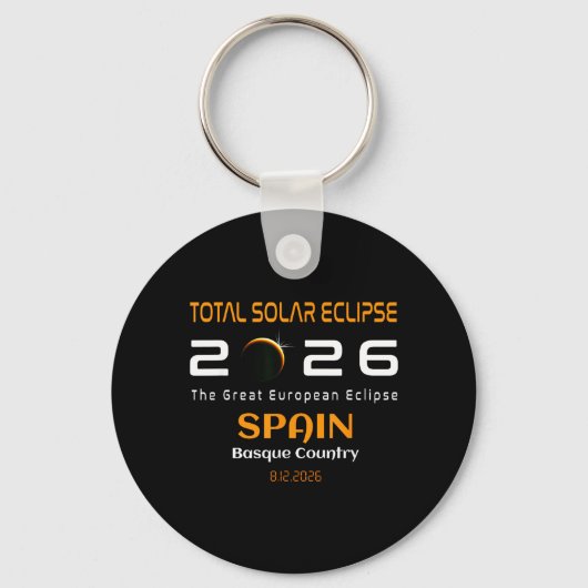 Spain Basque Country Total Solar Eclipse August Schlüsselanhänger (Vorderseite)