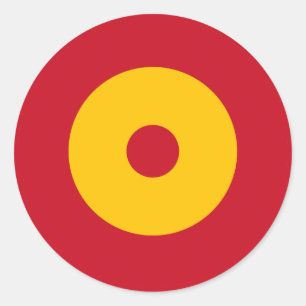 Spain country flag roundel round circle symbol arm runder aufkleber