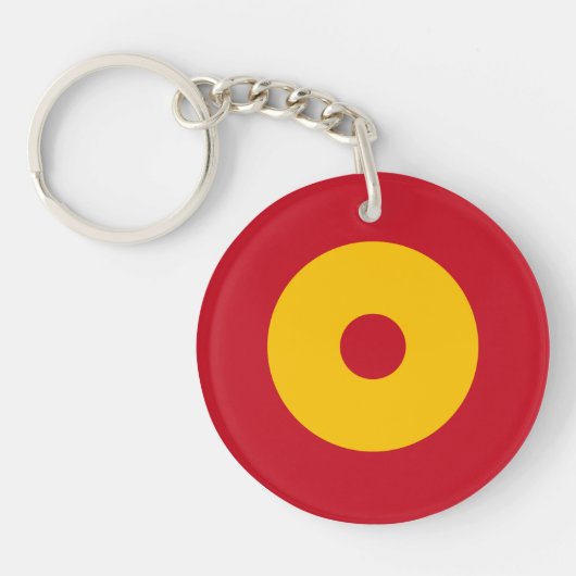 Spain country flag roundel round circle symbol arm schlüsselanhänger (Vorderseite)
