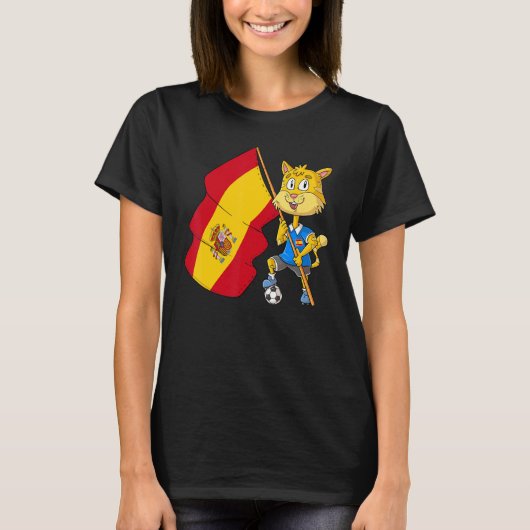 Spain Fan Cat T-Shirt (Vorderseite)