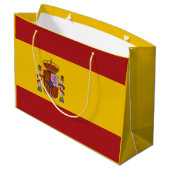 Spain Flag Große Geschenktüte (Rückseite Schrägansicht)