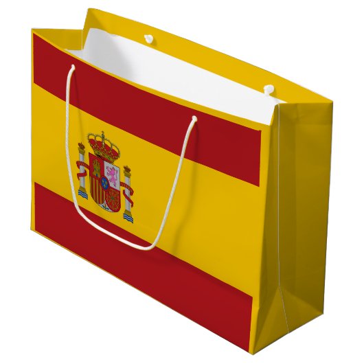 Spain Flag Große Geschenktüte (Vorderseite Schrägansicht)