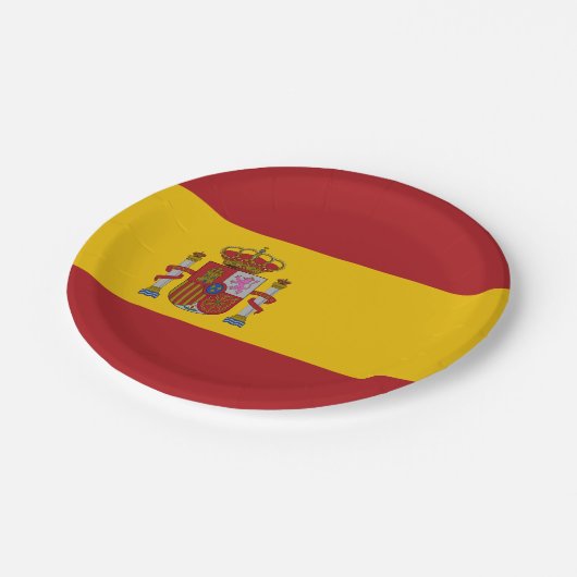 Spain Flag Pappteller (Schrägansicht)