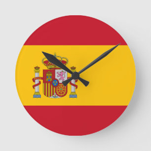 Spain Flag Runde Wanduhr