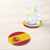 Spain Flag Runder Pappuntersetzer (Vor Ort)