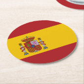 Spain Flag Runder Pappuntersetzer (Angewinkelt)