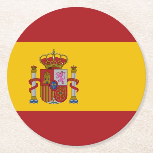 Spain Flag Runder Pappuntersetzer (Vorderseite)