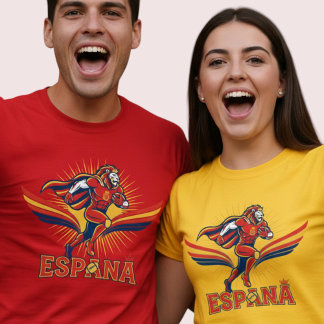 Spain Football Lion Hero National Pride Action Art T-Shirt