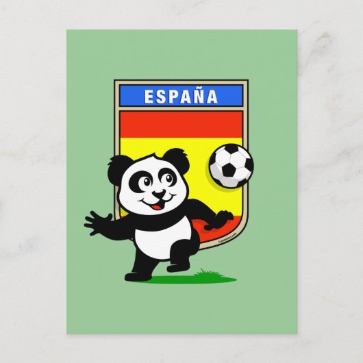 Spain Football Panda Postkarte (Vorderseite)