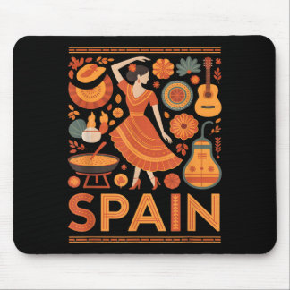 Spain funny spanish culture flamenco guitar paella mousepad