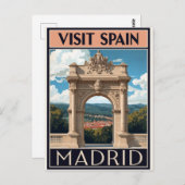 Spain Madrid Archway Art Postkarte (Vorne/Hinten)