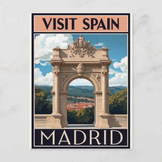 Spain Madrid Archway Art Postkarte (Vorderseite)