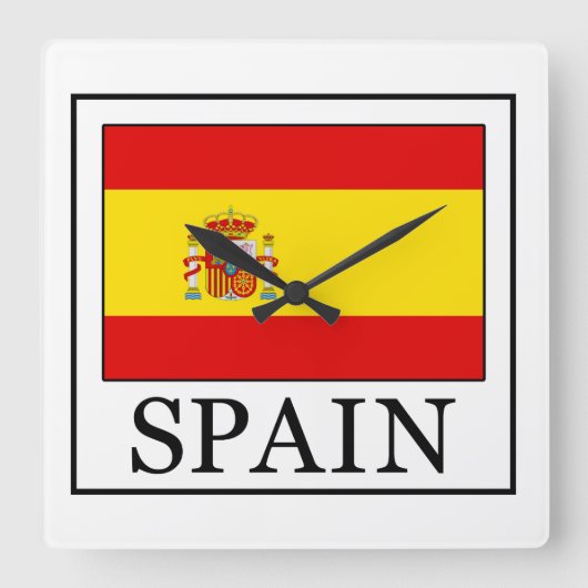 Spain Quadratische Wanduhr (Vorderseite)