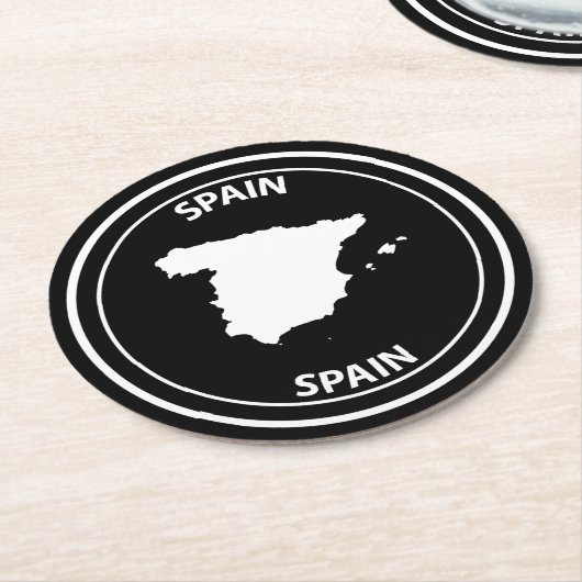 Spain Runder Pappuntersetzer (Angewinkelt)