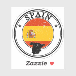 Spain Seal Sticker Round Flag for Laptop Book