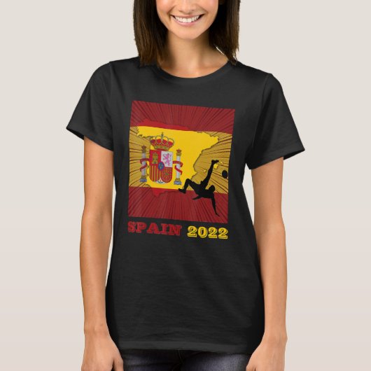 Spain Soccer Flag ball Spanish Team Football 2022 T-Shirt (Vorderseite)