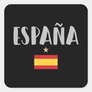 Spain Soccer Football Fan Shirt Flag Quadratischer Aufkleber