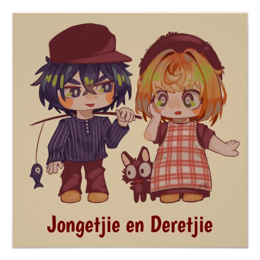 Spakenburgs jongetje en meisje chibi poster (Vorderseite)