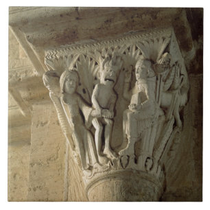 Spalten-Hauptstadt, St. Benedict darstellendes a Fliese