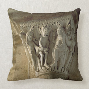 Spalten-Hauptstadt, St. Benedict darstellendes a Kissen