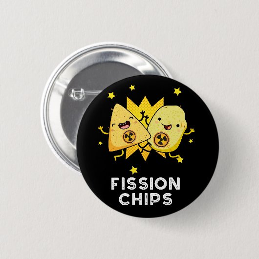 Spaltung Chips Funny Physical Food Pun Dark BG Button (Vorne & Hinten)