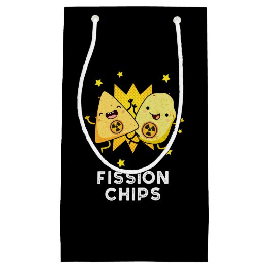 Spaltung Chips Funny Physical Food Pun Dark BG Kleine Geschenktüte (Vorderseite)