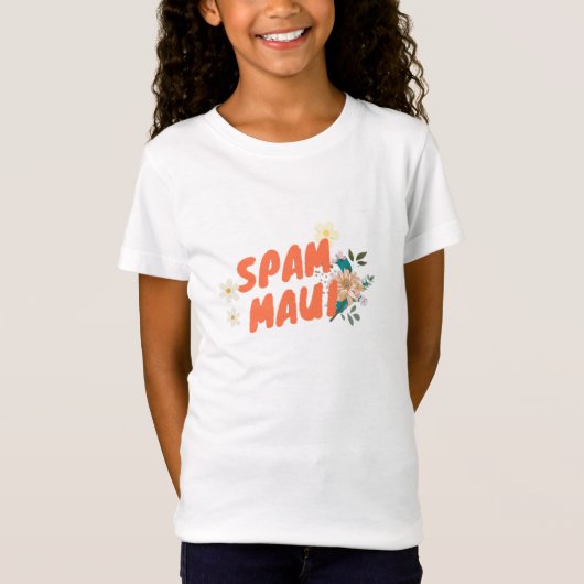 Spam Maui mit Blume | Musubi Maui T-Shirt (Vorderseite)