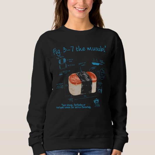 Spam Musubi Food Instruction Diagram Japanese Hawa Sweatshirt (Vorderseite)