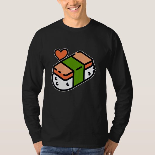 Spam Musubi Food Instruction Diagramm Japanisch Ha T-Shirt (Vorderseite)