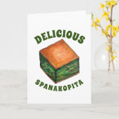 Spanakopita Griechisch Food Spinach Feta Phyllo Pi Karte (Gelbe Blume)