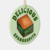 Spanakopita Griechisch Food Spinach Feta Phyllo Pi Keramik Ornament (Rechts)