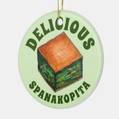 Spanakopita Griechisch Food Spinach Feta Phyllo Pi Keramik Ornament (Links)