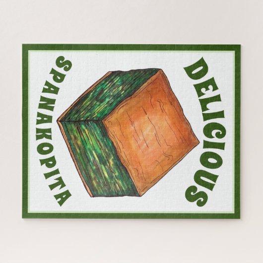 Spanakopita Griechisch Food Spinach Feta Phyllo Pi Puzzle (Horizontal)