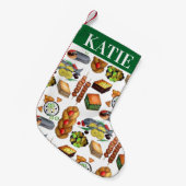 Spanakopita Moussaka Baklava Griechisch Food Print Kleiner Weihnachtsstrumpf (Vorderansicht (hängend))