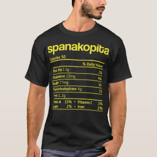 Spanakopita Nutrition Fact Funny Erntedank Chri T-Shirt