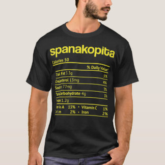 Spanakopita Nutrition Fact Funny Erntedank Chri T-Shirt