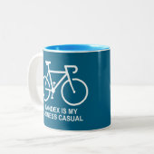 Spandex Is My Business Casual Cycling Zweifarbige Tasse (Vorderseite Links)