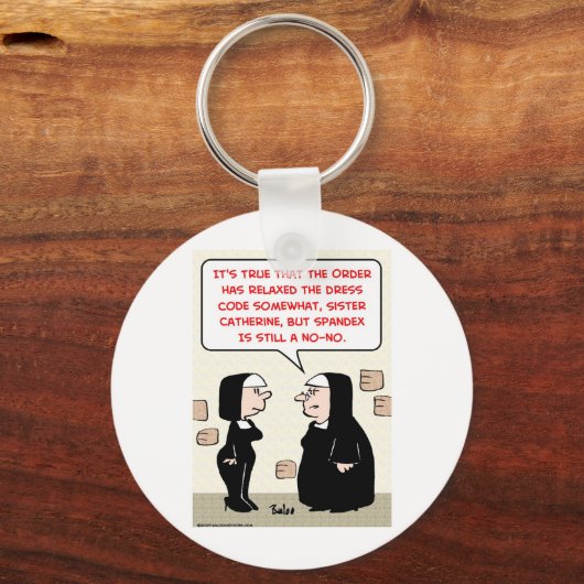 Spandex Nonnen ohne Kleidungscode Schlüsselanhänger (Vorderseite)