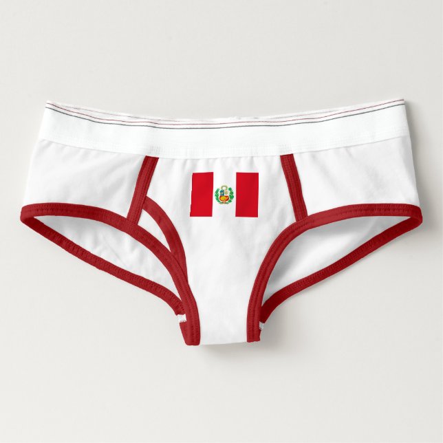 Spandex-Unterwäsche mit Peru-Flagge Panties (Vorderseite)