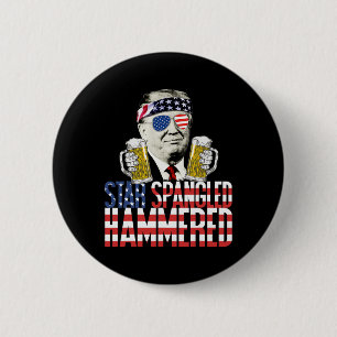 Spangled Hammered Präsident Donald Trump Beer Lieb Button
