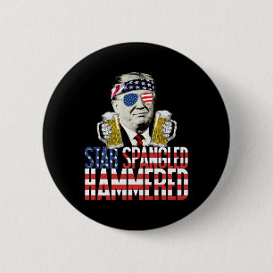 Spangled Hammered Präsident Donald Trump Beer Lieb Button